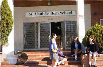 Entrance to St. Matthias High School